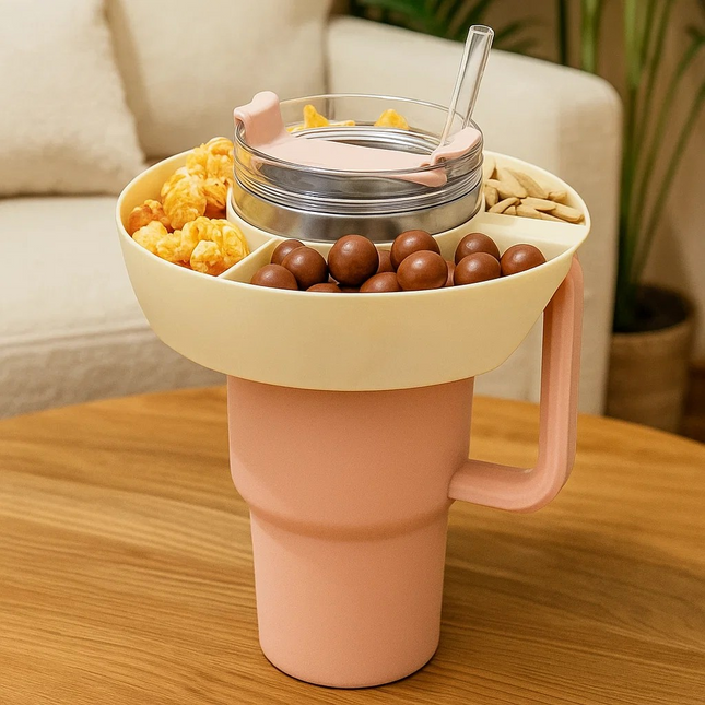 3-Divider Snack Holder for 40oz Stanley Tumblers & Flat Mouth Cups