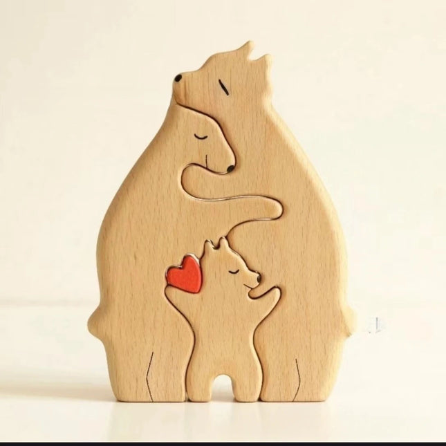 Wooden Mother and Child Bear Puzzle