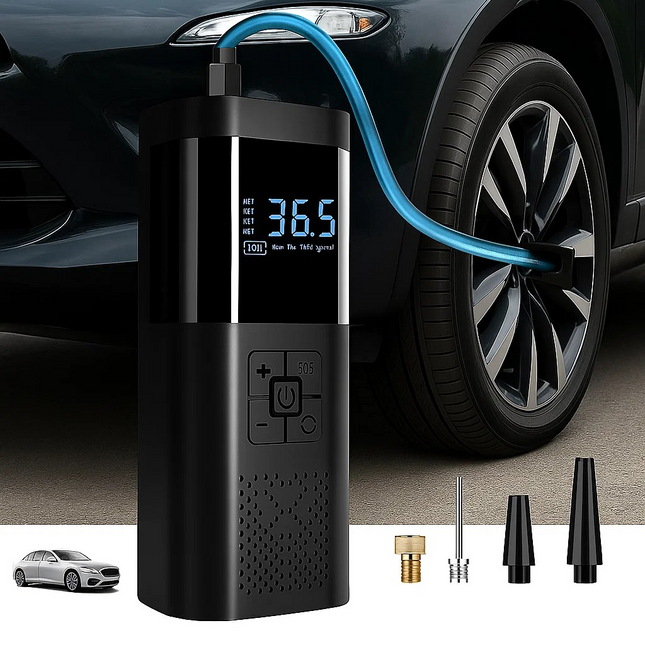 Portable Tire Inflator – 150PSI Air Compressor with Gauge & LED Light