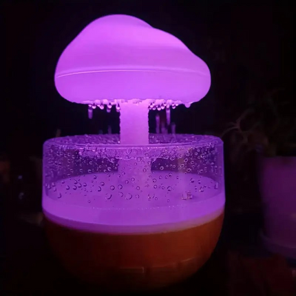 Raindrop Design Night Light & Humidifier – USB Rechargeable, Silent Air Moisturizer for Bedrooms, 4L Capacity