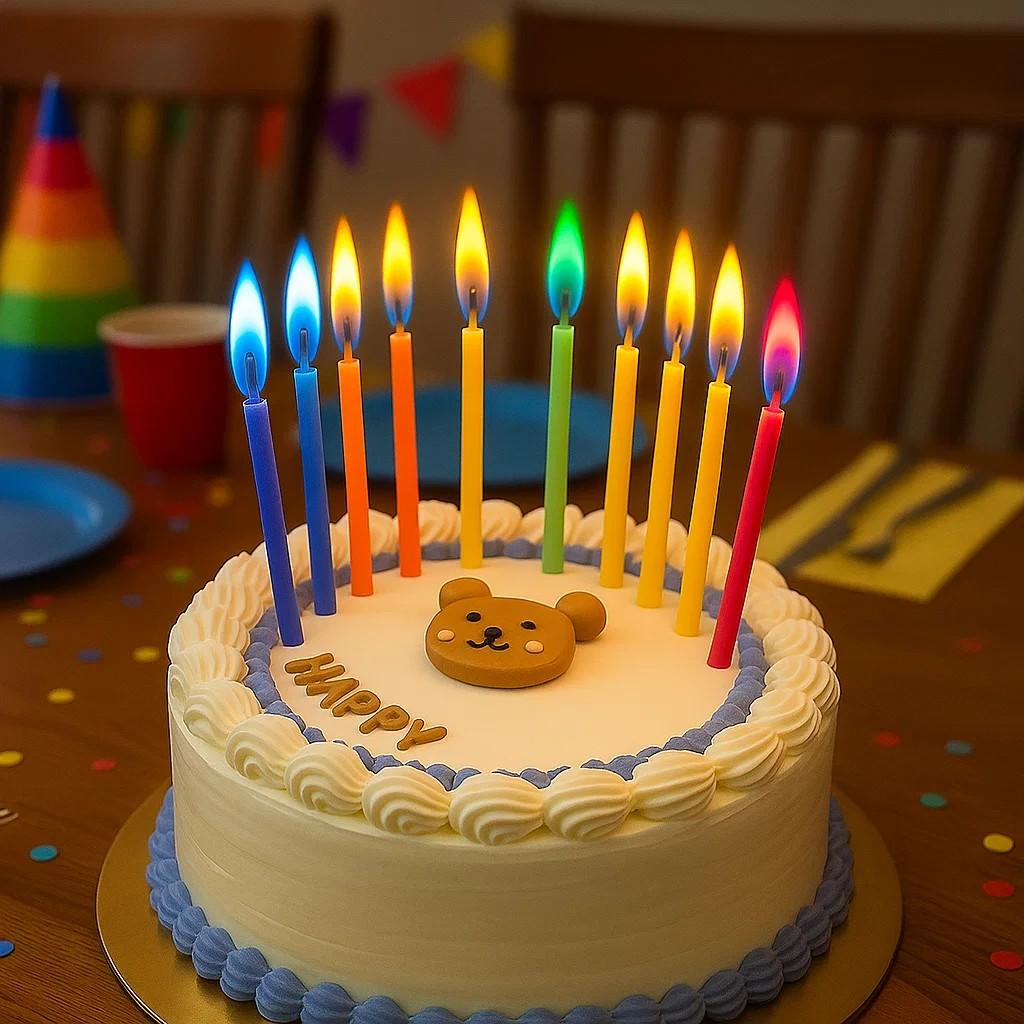 Colour Flame Birthday Candles – Multicolour Flames for Cakes (12-Pack ...