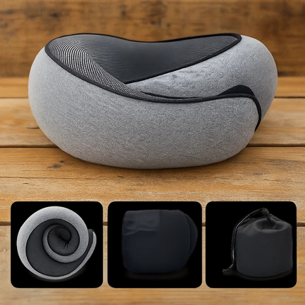 Neck pillow with storage bag – travel pillow set for flights, road trips and comfort – Lowkey.co.nz New Zealand gift store