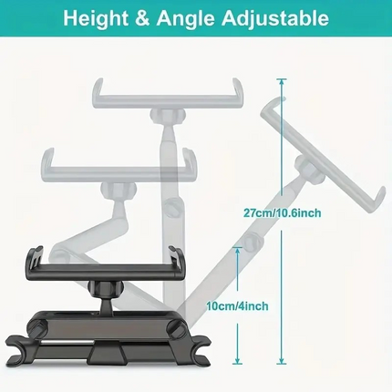 Universal Car Headrest Tablet Holder – Adjustable Mount for iPad, Tablets & Devices 11.9–32.7cm