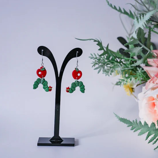 The Hungry Caterpillar Earrings – Handmade Polymer Clay by bellamerclay