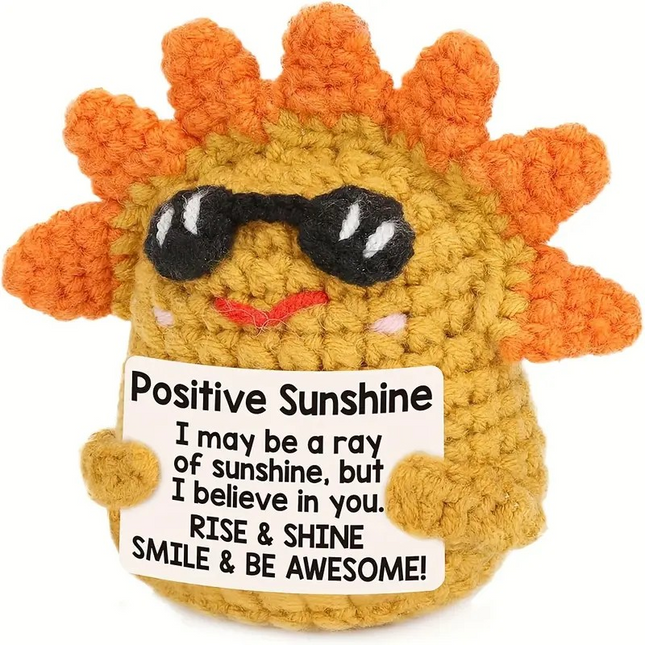 Crochet Sun Doll – Handmade Wool Plush for Uplifting Decor & Gifts