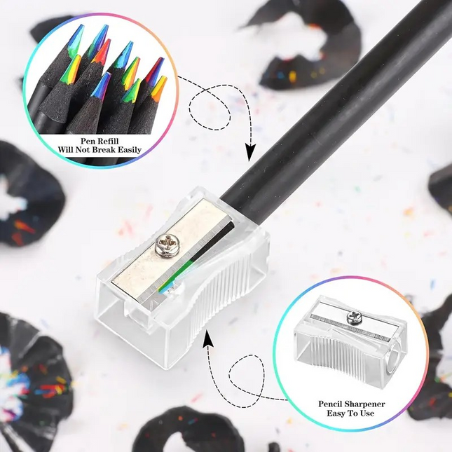 Rainbow Magic Pencils – 8-Pack Wooden Gradient Drawing & Writing Set