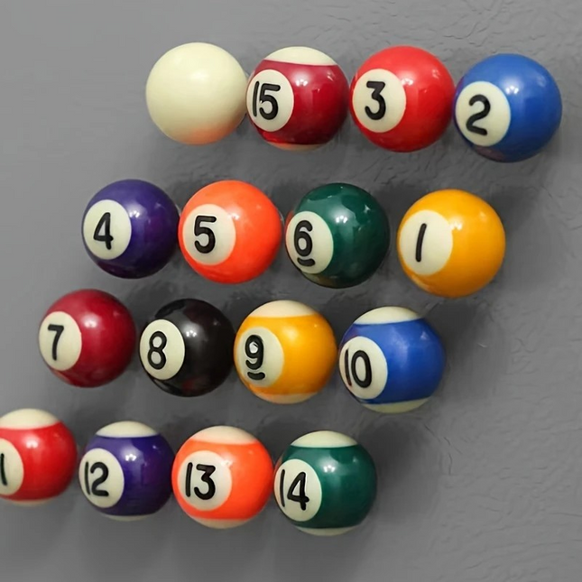 Pool ball fridge magnets – 3D billiard ball magnetic set for home, office and man cave décor – Lowkey.co.nz New Zealand gift store