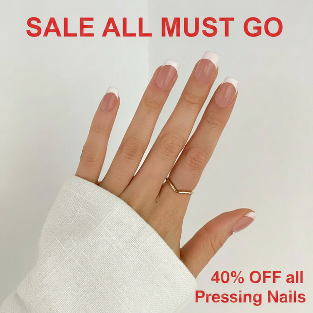 Pressing Nails NZ White Tip French gel press on nails – classic French manicure style reusable nail set – Lowkey.co.nz New Zealand gift store