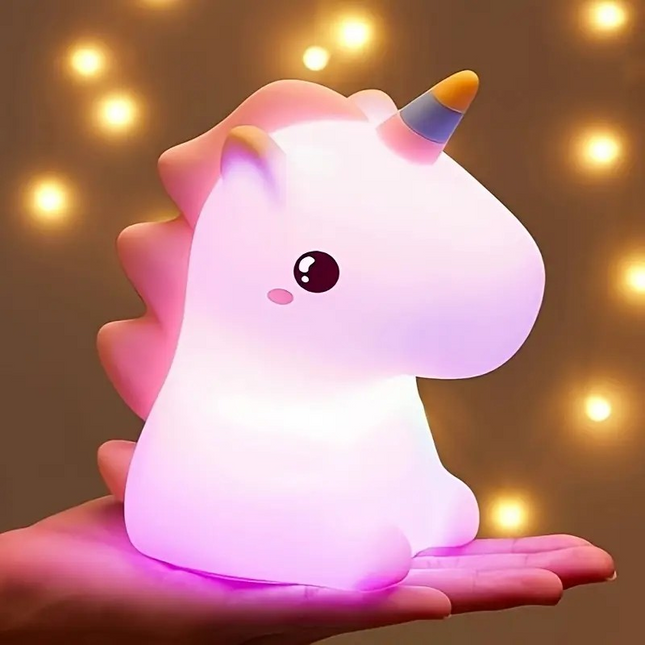 Unicorn Silicone Night Light – Multicolour LED Glow, Rechargeable & Soft Touch for Kids' Rooms