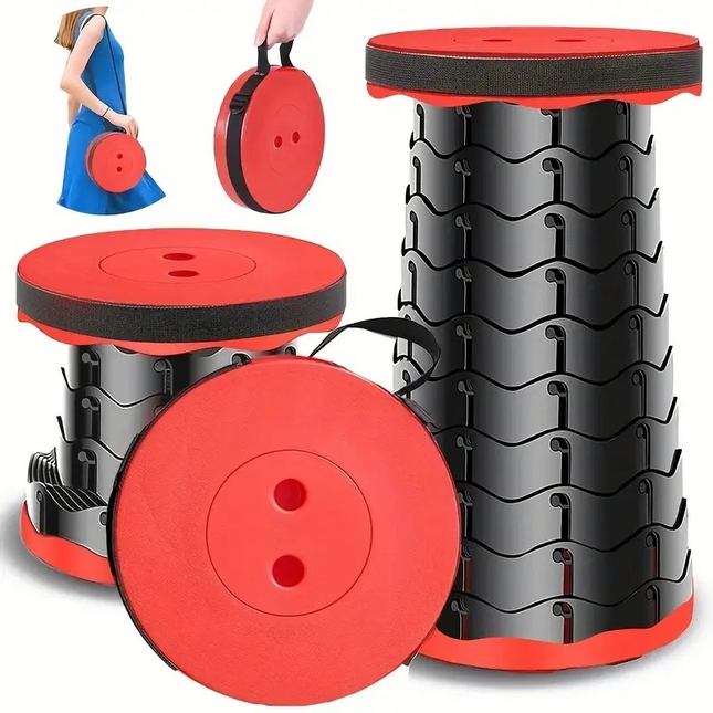 Telescopic Folding Stool – Upgraded Thickened Travel Seat for Camping & Outdoor Use