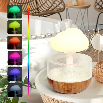Raindrop Design Night Light & Humidifier – USB Rechargeable, Silent Air Moisturizer for Bedrooms, 4L Capacity