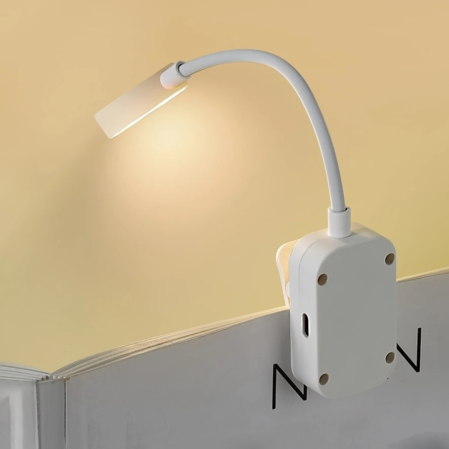 Mini Reading Light Clip-On LED Book Light – Mini Portable Reading Lamp with Adjustable Br ...