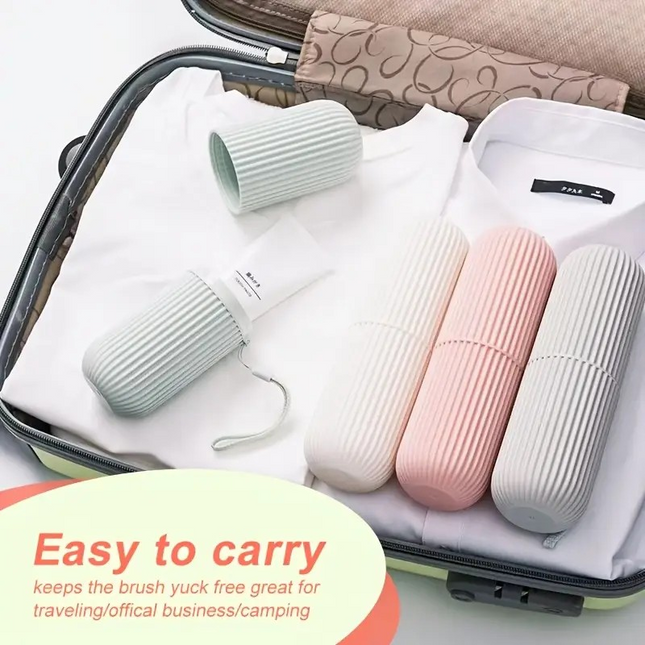 Portable Toothbrush Case – Leak-Proof Travel Box with Carry Lanyard