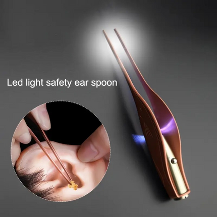 LED Light-Up Ear Cleaning Tool – Portable Copper Handle, Battery Powered for Gentle & Hygienic Use