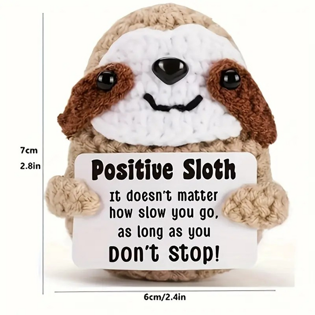 Handmade Fabric Sloth Pair – Soft Decorative Plush Gift Set with Positive Vibes