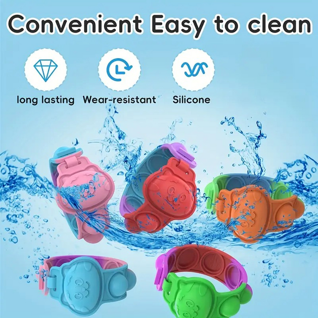 Random Colour Silicone Cat Bracelet Fidget Toy – Colorful Bubble Pop Wristband for Stress Relief & Fun! 🐱✨