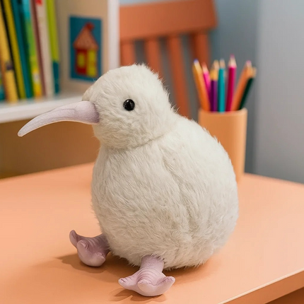 Kiwi Bird Plush Toy – Soft Stuffed Animal with Realistic Features, Brown & White – NZ-Inspired Gift for Kids, Teens & Adults