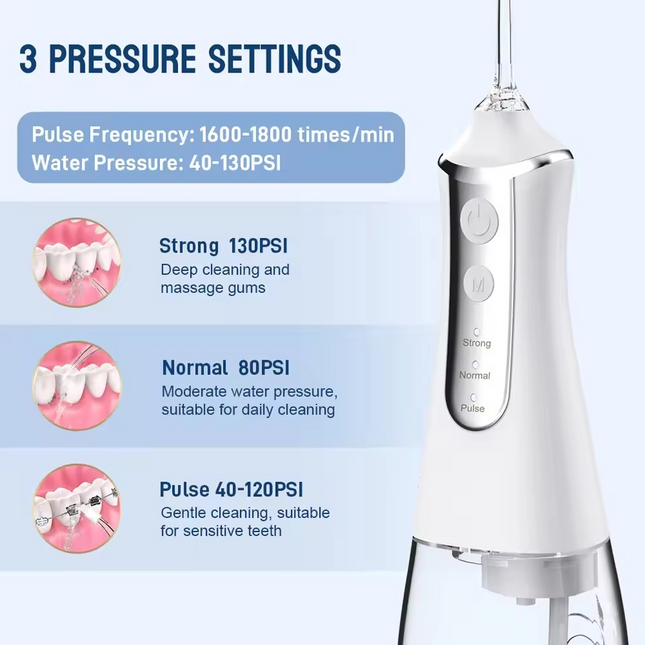 Dental Oral Irrigator Water Flosser 300ml Black