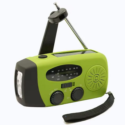 2000mAh Emergency Radio – Portable Solar & Hand Crank FM/AM/WB Radio with USB Charging