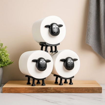 Sheep Toilet Paper Holder – 3pc Decorative Bathroom Storage Set, Fun & Functional Design
