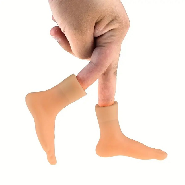 Foot Finger Puppets – Quirky Rubber Gag Gift (Left & Right Pair)