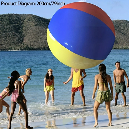 Giant Inflatable Beach Ball – 120cm Outdoor Fun Ball for Schools, Sports Days & Parties (Red, Yellow, Blue)