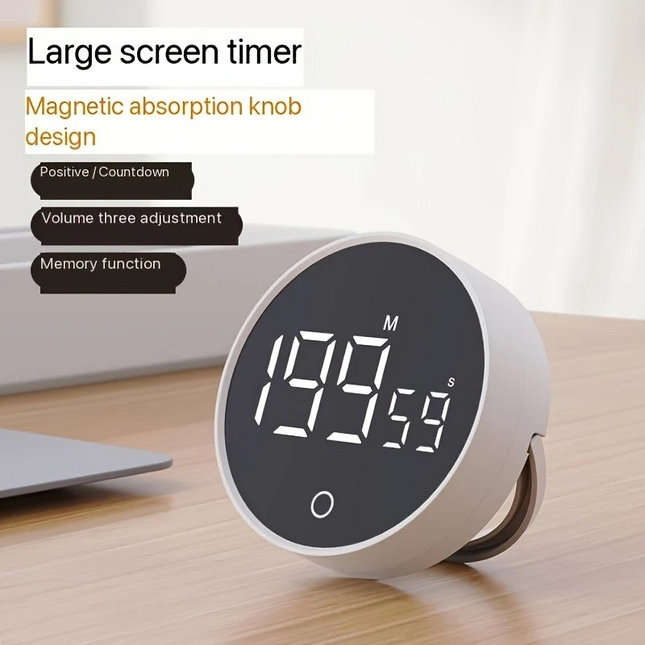 Rotating Countdown Timer – Silent Desktop Alarm Clock for Focus, Study, and Cooking