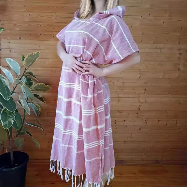 Wearable Turkish Beach Towel Sand proof 100% Cotton Large Surf Poncho Robe