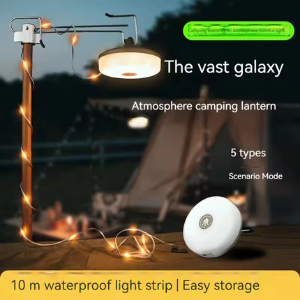 4-in-1 Camping Light LED Reel String Lights Outdoor USB Camping Lamp