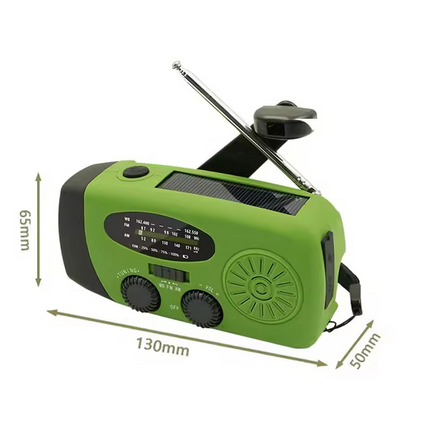 2000mAh Emergency Radio – Portable Solar & Hand Crank FM/AM/WB Radio with USB Charging