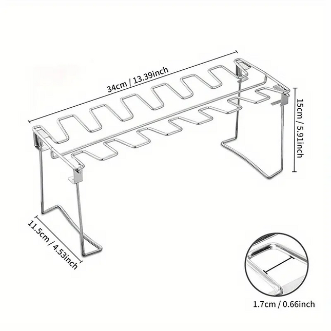 Chicken Leg & Wing Rack – 14-Slot Folding Roaster Stand for Grill or Oven